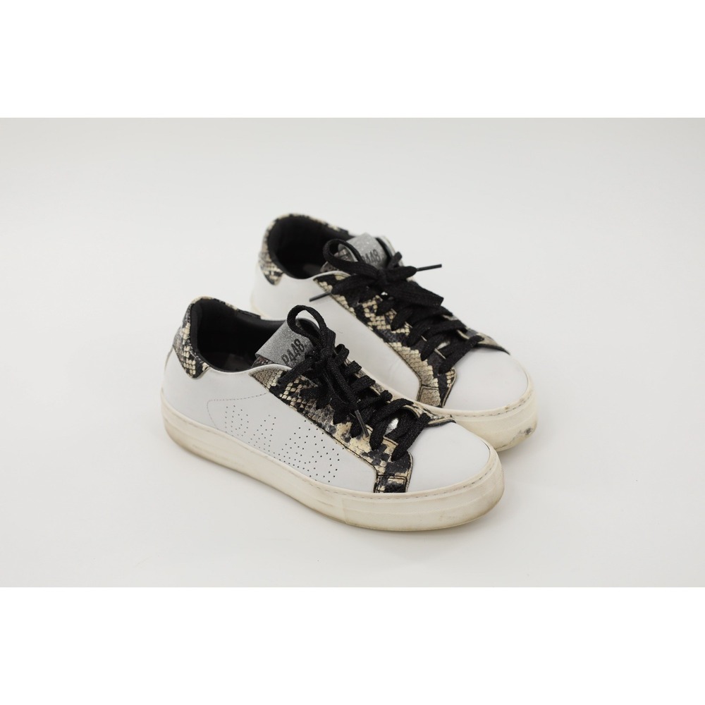 P448 THEA White Snakeskin Print Leather Glitter Women's Size EU 39 / US 8–8.5